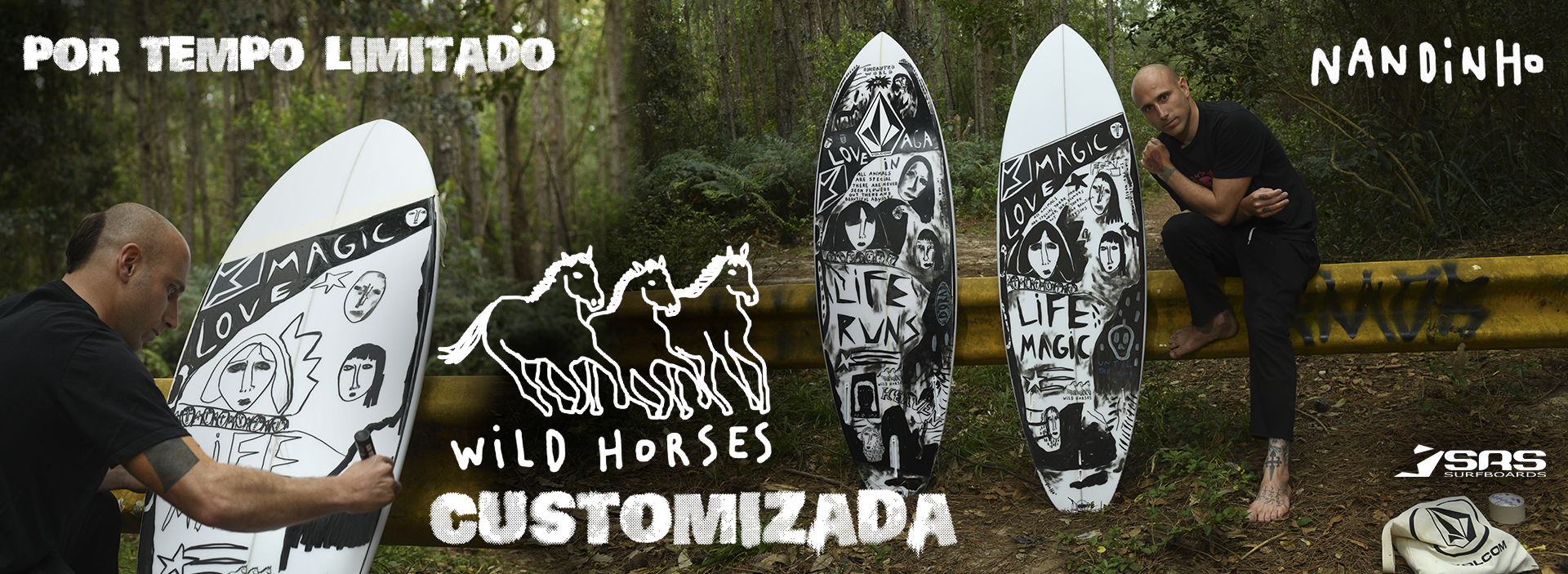 Prancha SRS Surfboards Wild Horses Customizada por Nandinho